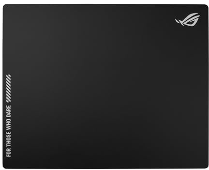 ASUS ROG Moonstone Ace L Black Gaming-Mauspad | gehärtetes Glas, rutschfester Boden aus Silikon, 500 x 400 mm, schwarz
