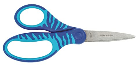 Fiskars Kinderschere, Ab 8 Jahren, Länge 18 cm, Für Rechts- und Linkshänder | Rostfreie Stahl-Klinge/Kunststoff-Griffe, Blau, 1027422