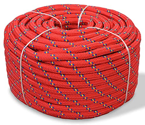 vidaXL Corde de Bateau Polypropylène 16 mm 50 m Rouge
