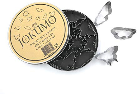 JOKUMO 11-teiliges Schmetterlingseis-/Fondant-Fräserset - Dose Aufbewahrungsbox für Fondant, Kuchen und Muffin-Dekoration