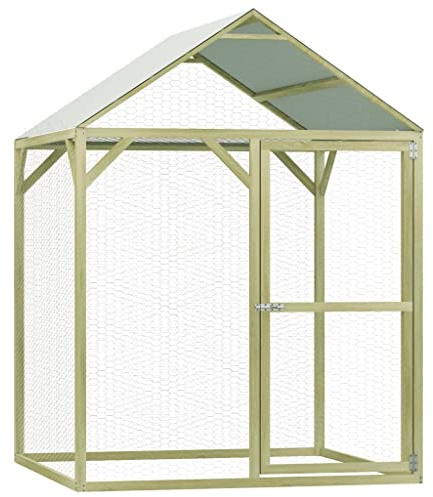 vidaXL Kiefernholz Imprägniert Hühnerkäfig Hühnerstall Hühnerhaus Geflügelstall Freilaufgehege Hühnervoliere Kaninchenstall Freilauf 1,5x1,5x2m