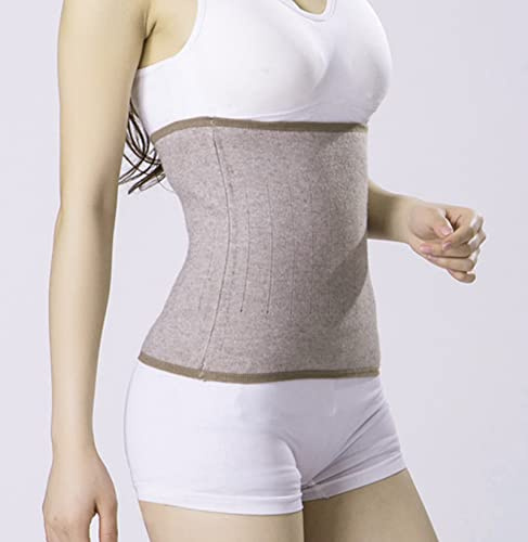 Thermal Lumbar Support Cashmere Knit Stomach Kidney Warmer Abdominal Binder Lower Back Belt Brace Waist Trimmer Band Elastic Back Stomach Kidney Protector Postpartum Belly Wrap Warming Kidney Recover