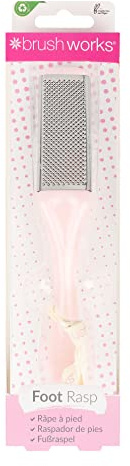 Brushworks Stainless Steel Foot Rasp – Effective Dual-Sided Foot File for Removing Rough Skin & Calluses – Durable, Easy to Use, PETA Approved & Vegan Friendly