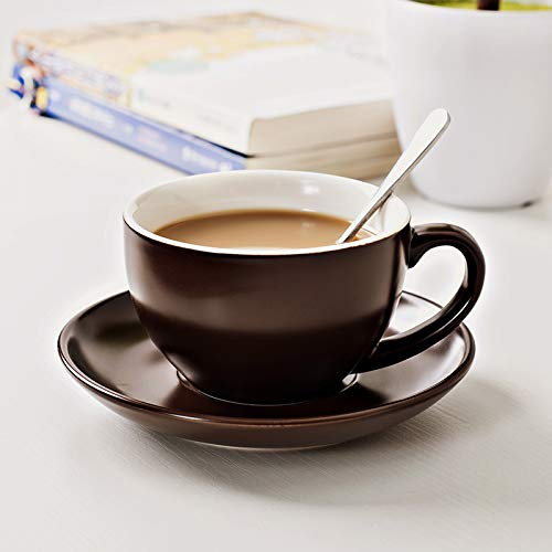 XINLAI Set di tazzine da caffè con piattino in Ceramica 250ml Marrone Europeo