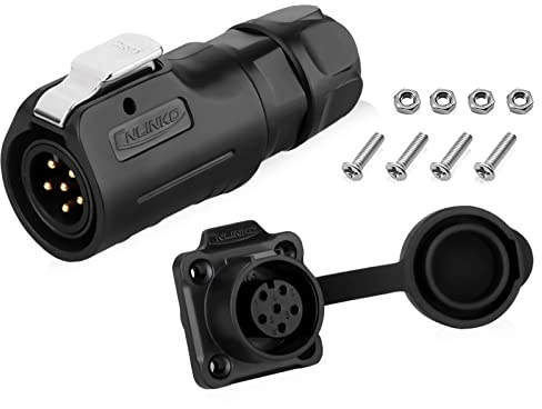 Connettore per cavo aviazione industriale impermeabile a 6 pin, per automobili, marine, luci e altri collegamenti di cavi elettrici interni/esterni (plastica, saldatura)