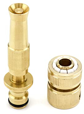 QWORK Set di Pistole a spruzzo per Tubo da Giardino, Ugello per Tubo da Giardino con 1/2 Connettore in Ottone Rapidi, per la Pulizia dell'auto, impianti di irrigazione