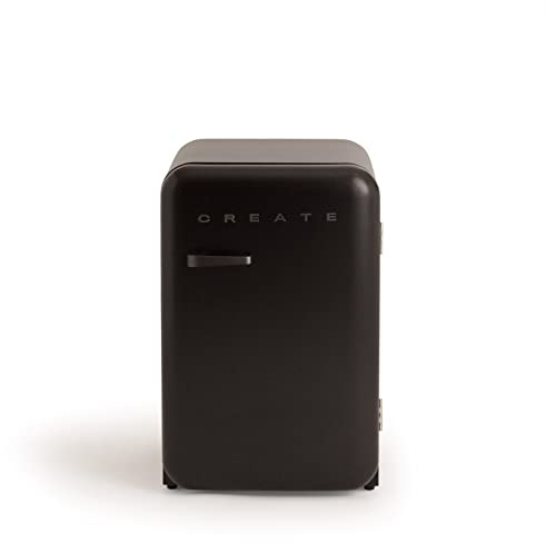 CREATE / RETRO FRIDGE 83.5 BLACK/Frigorífico negro maneta negra / 98W. bajo consumo. 2 estantes. regulador temperatura. botellero. 56x54x84cm