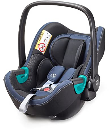 Volkswagen 11A019900 Babyschale i-Size ISOFIX R129 Norm Sonnenverdeck 90°-Drehfunktion, schwarz/blau [erfordert Basisstation 11A019907]