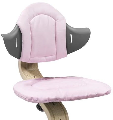 Cuscino Nomi Stokke, Grigio Rosa - Aggiunge morbidezza e comfort alla Sedia e al Seggiolone Nomi - Facile da montare e rimuovere - Per età dai 6 mesi in su - Lavabile in lavatrice