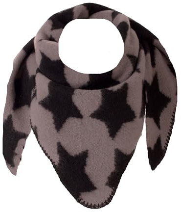 FASHION YOU WANT XXL Schal flauschig schal-tuch damen dicker dreieckstuch groß Wolle STERN Farben kuschelig (schwarz/grau)