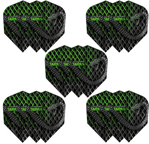 Harrows TAIPAN FLIGHTS | Set mit 5 Premium extra starken Dart-Flights (15 Flights)