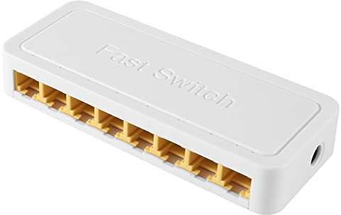 Reapyyt Switch Gigabit Ethernet RJ45 a 8 Porte Mini Switch di Rete da 1000 Mbps VLAN Splitter Ethernet LAN Hub Switch Spina Europea