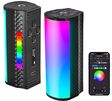 NEEWER Magnetic Handheld Light Wand with APP Control, 360° Full RGB Mini LED Video Light Stick with 2500mAh Battery, 2500K~8500K Dimmable CRI 97 with 17 Light Scenes for Photography Vlog TikTok, TL97C