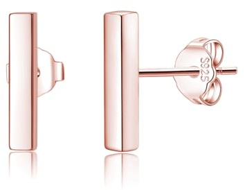 Reffeer Bar-Ohrstecker aus massivem 925er-Sterlingsilber für Damen, minimalistische Ohrstecker, hypoallergen