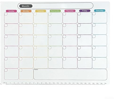 Gardez votre emploi du temps mensuel propre et clair avec ce calendrier magnétique effaçable à sec