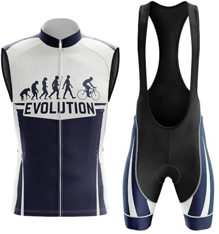 Maillot Ciclismo Hombre Verano Conjunto Ciclista Sin Mangas Ropa Bici MTB | Chaleco Ciclo y Culotte Tirantes Carretera con 19D Gel Acolchado,Completa Traje Bicicleta Transpirable Secado Rápido