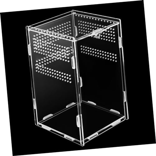 TOGEVAL Reptiliengehege Acryl Transparent Mit Modularer Bauweise 12x12x20cm Für Spinnen Schildkröten Und Schlangen Terrarium Zuchtbox Für Reptilienfans