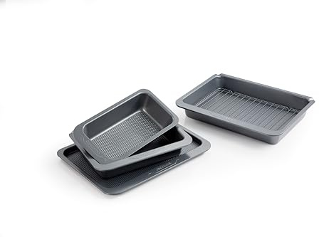 Tescoma 623600 Set Teglie impilabili con griglia, linea COMPACT, set 5 pz