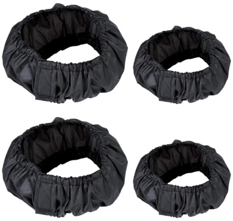 Copriruota per Passeggino, 1 set da 4 pezzi Passeggino in Tessuto Oxford Coprigambe Antipolvere Copriruota, Accessori per Passeggino, Coperture Di Protezione Ruote Antipolvere, Nero