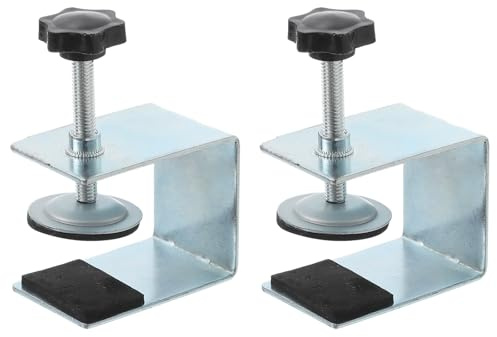 QUARKZMAN 2 Pcs Pinces d'Installation de Façade de Tiroir, Pinces de Fixation de Tiroir Réglables, Gabarit de Menuiserie Galvanisé pour Montage de Tables et Bureaux, Argent