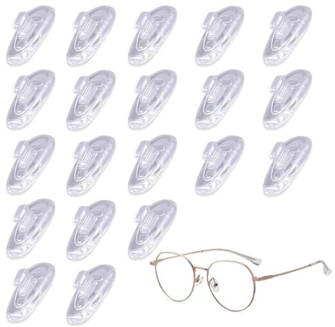 AzureRay 10 Paar Brille Nasenpads Silikon, transparente Brillen Nasenpads für Brillen & Sonnenbrillen, rutschfeste Nasenpolster aus weichem Silikon, Brillenzubehör