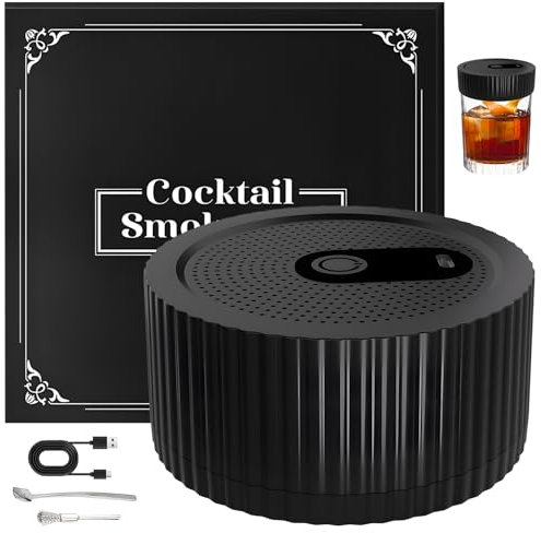 Moorstdel Set di affumicatore elettrico per cocktail e whisky, con ricarica USB, strumento portatile per la casa per gli appassionati di cocktail e le feste