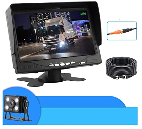 Navegador GPS para coche, Cámara trasera de 7 pulgadas 108 0p LCD Revestimiento de la pantalla del monitor de automóviles Sistema de estacionamiento Visión nocturna a prueba de agua for automóvil cami