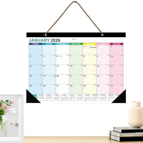 Wall Calendar - 18 Months Academic Wall Calendar 2025-2026 Monthly Calendar for Office Long Lasting Board with Aesthetic Funny Design for School, Home, Classroom Desk, Kitchen