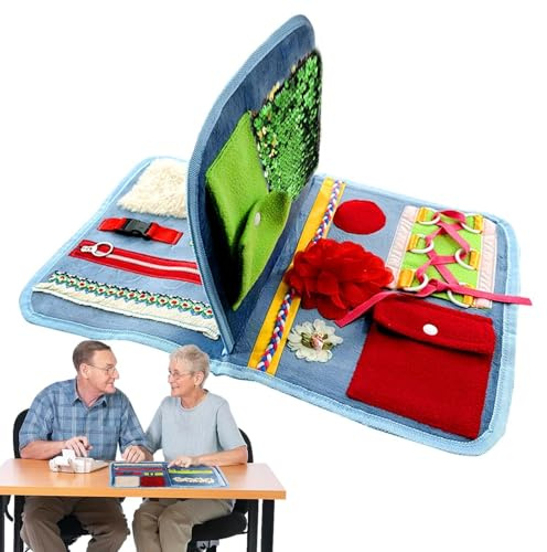 Couverture Sensorielle Apaisante - Fidget Couverture Adultes, Reforting Aldderly | Livre Fidget De Perte De Mémoire De La Démence D'Alzheimer, Jouet Sensoriel Doux, Couverture Thérapeutique