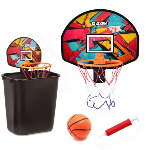 GYSH Trash Can Basketball Hoop，Clip On Any Bin or Behind The Door ! Mini Hoop with Backboard, Ball & Pump，Classroom, Office Toys for Adults, Great Birthday Gift Idea