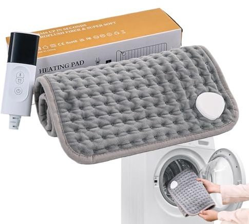 Materassino elettrico riscaldabile, portatile per corpo, temperatura regolabile, spegnimento automatico, per collo, schiena, spalle, gambe, uomini, donne, adulti più anziani