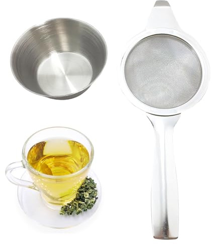 2 Pack Tea Strainers & Filters, Fine Mesh Tea Sieve with Durable Handle, Multipurpose Flour Sieve and Coffee Strainer for Loose Leaf Tea, Herbs, Spices, Kitchen Use