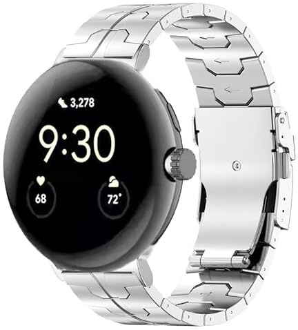 synsing Titan Armband Kompatibel mit Pixel Watch 4/3 45mm Armbändern,Titan Metall-Uhrenersatzarmband für Pixel 4/3/2/1 41mm Armbandzubehör für Damen Herren