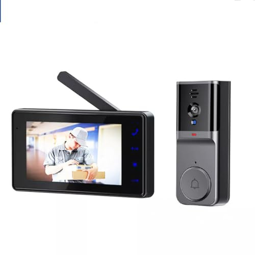 KEPEAK Türklingel mit Kamera, Video Türklingel 4,3 Zoll Farbbildschirm, 120° Weitwinkel Kamera, 800mAh Akku, Zwei-Wege-Audio, Nachtsicht, APP Fernzugriff