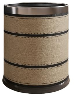 YIORYO 10- oder 15-Liter-Abfalleimer for Badezimmer, moderner Abfalleimer aus Leder, for Schreibtisch, Gäste-WC, Schlafzimmer, Hotel, Büro, Zuhause(15L)