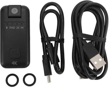 OPSDKVKS 4K HD Camera with 180° Rotatable Lens, Time Lapse Video Recorder, Auto Image Correcting Compact Camcorder for Outdoor Sports and Daily Use, Supports microSD up to 256GB