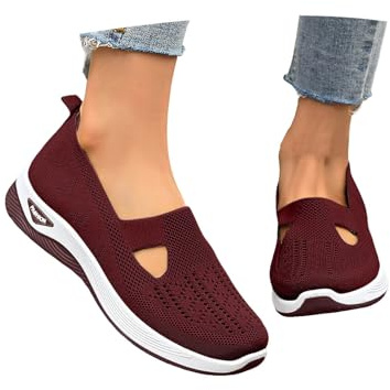 Zapatillas Ortopedicas Mujer Verano Zapatillas sin Cordones para Caminar Comodos y Ligeros Sandalias Palas Transpirables y Antideslizantes Zapatos de Diabéticos Entrenamiento Deportivas Malla Deporte