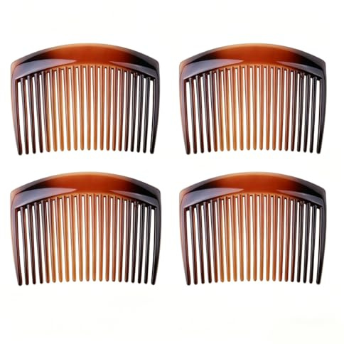 Schildpatt Haarkamm zum Stecken für Damen, eleganter French Comb Einsteckkamm in Havanna-Braun, vielseitige Haaraccessoires Damen für Hochsteckfrisuren und Alltag, ideal als Geburtskamm, 1 Stück