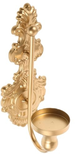 POPETPOP Candelabro Soporte para Velas de Pared Europeo de Hierro Dorado Diseño Creativo y Único Fácil de Decorar Adecuado para Sala y Decoración de Pared