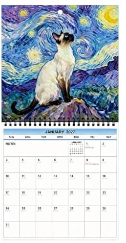 Calendrier mural artistique Drôle Planificateur Personnel Mensuel Mural