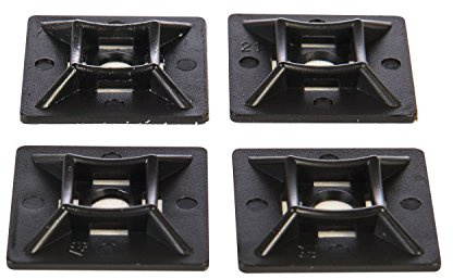 Gocableties Kabelbinder-Sockel Schwarz 28 x 28 mm 100 Stück | Selbstklebend, Befestigungshalterungen für Kabelbinder