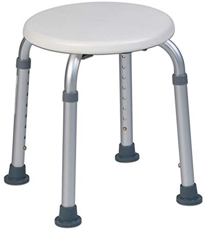 Teqler ® Stabiler höhenverstellbarer Duschhocker/Duschstuhl. Anti-Rutsch-Füße