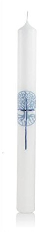 Kommunionkerzen Lebensbaum Jungen mit Namensverzierung aus hochwertigen Wachsbuchstaben 400x40 mm, Nr 29