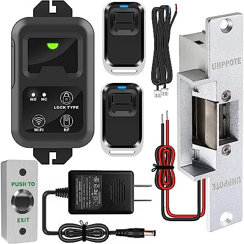 UHPPOTE 2.4GHz WiFi Electric Stike Lock Access Control Kit Remote and Smartphone app Controlled