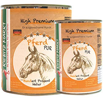 Kiebitzmarkt High Premium Pferd pur Hundefutter Nassfutter (24x400 g)