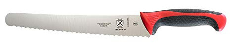 Mercer Culinary Millennia Color - Coltello da pane con manico ondulato, 25,4 cm, colore: Rosso