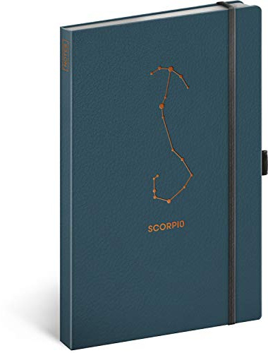 PRESCO GROUP A.S. Tierkreis Notizbuch mit Gummiband liniert - Notizblock für Frauen Mädchen Herren - Tagebuch Journal Notebook für Schule und Arbeit (Skorpion)