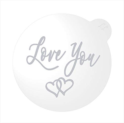 LissieLou Stempel mit Aufschrift Love You in Script, für Kekse, zum Muttertag, Herz, Fondant, transparent