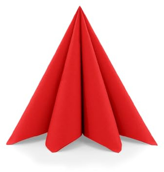 Sovie HORECA XL Serviette in ROT aus Linclass Airlaid, 48 x 48cm, 1/4 Falz, 50 Stück – Hochwertige Stoffoptik, reißfest & saugfähig, ideal für Gastronomie & Events