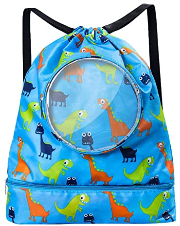 Cosysparks Mochila Cuerdas Infantil, Cordones Gruesos Impermeables Separación en Seco-húmedo Compartimento para Zapatos Mochila de Playa Para Deportes de Buceo Mochila Piscina Niño Niñas